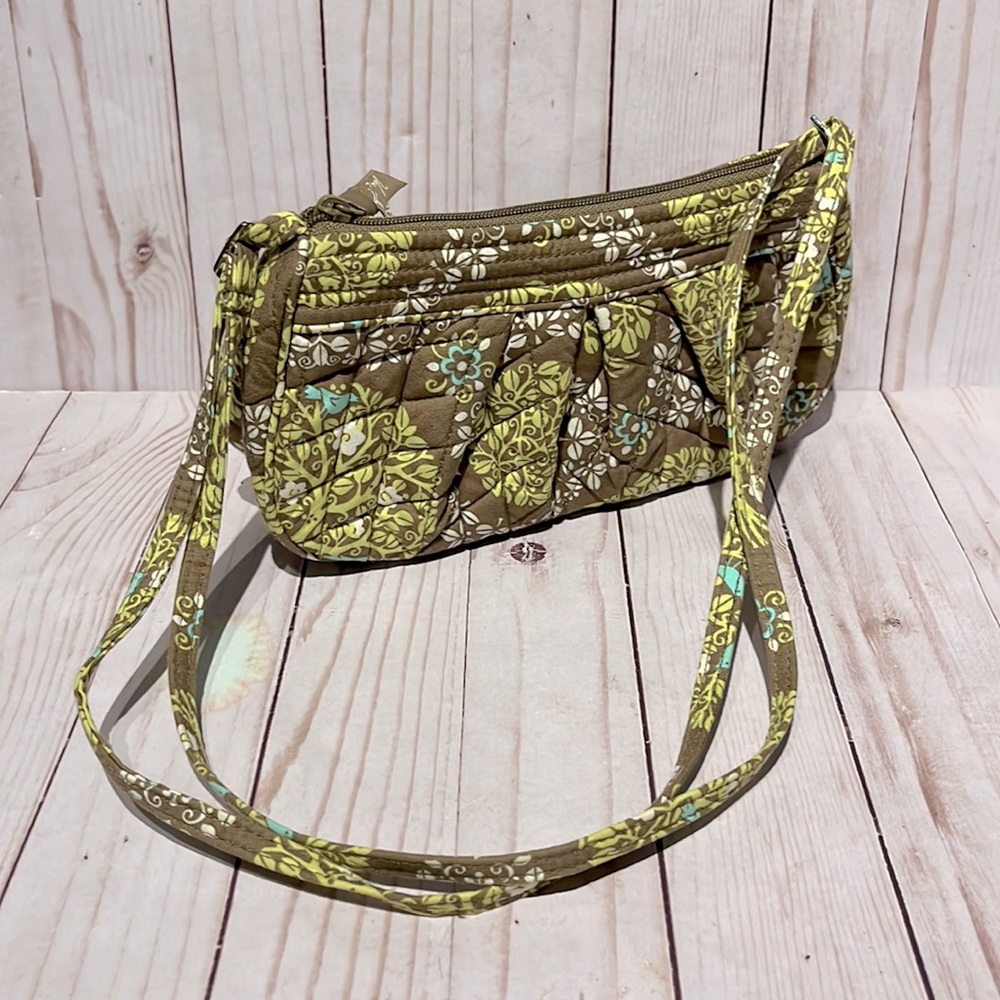 Vera Bradley Sittin in a Tree (Ret’d bird print) Green Brown Mini Purse